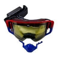 AiM Очки снегоходные с магнитной линзой и подогревом (PRO) 31-107 Accu Heated Red-Blue Glossy в Туле