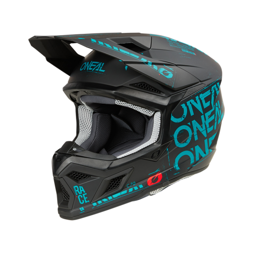 Oneal Шлем кроссовый 3Series Static черный/бирюзовый в Туле